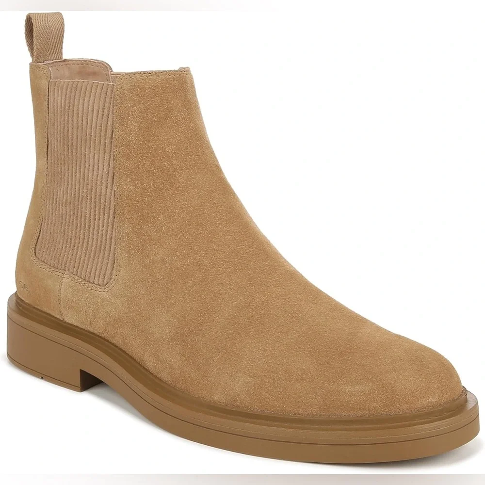 Vince Men’s Tan Suede Chelsea Boots, 12